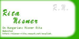 rita misner business card